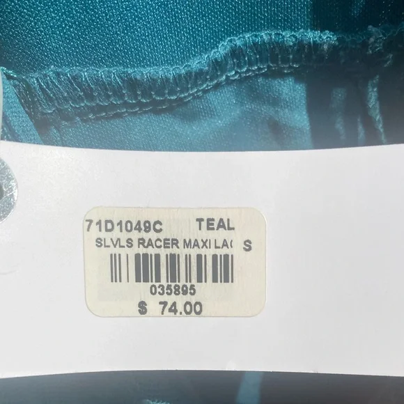 NEW Lily Rain Lace Boho Maxi Dress Romper Teal Tank Sz XS/S - Picture 5 of 8